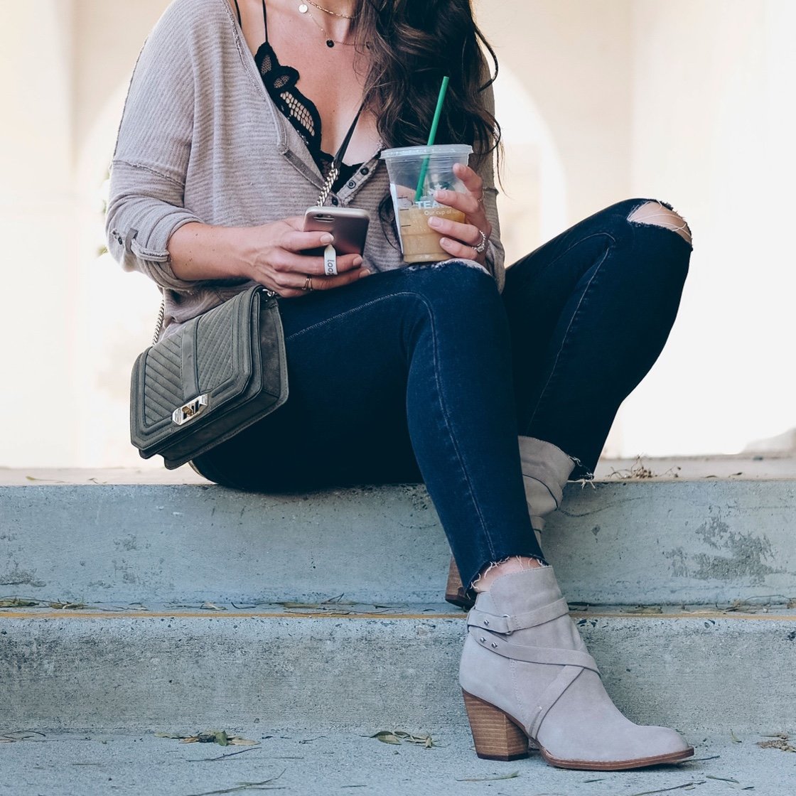 SAM EDELMAN Merton Gray Suede Bootie