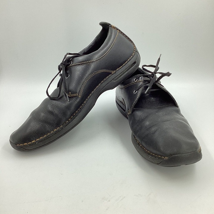 Cole Hann Mens Size 10M Lace Up Black Leather Casual Lace Up Casual Loafer