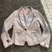 Desigual Women's Vintage Elbow Patch Embroidered Blazer Pinstripe Jacket 42
