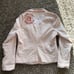 Desigual Women's Vintage Elbow Patch Embroidered Blazer Pinstripe Jacket 42