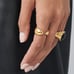 NEW 18K yellow gold plated open curved ring band jewelry size 7 B25A