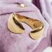 NEW 18K yellow gold plated open curved ring band jewelry size 7 B25A