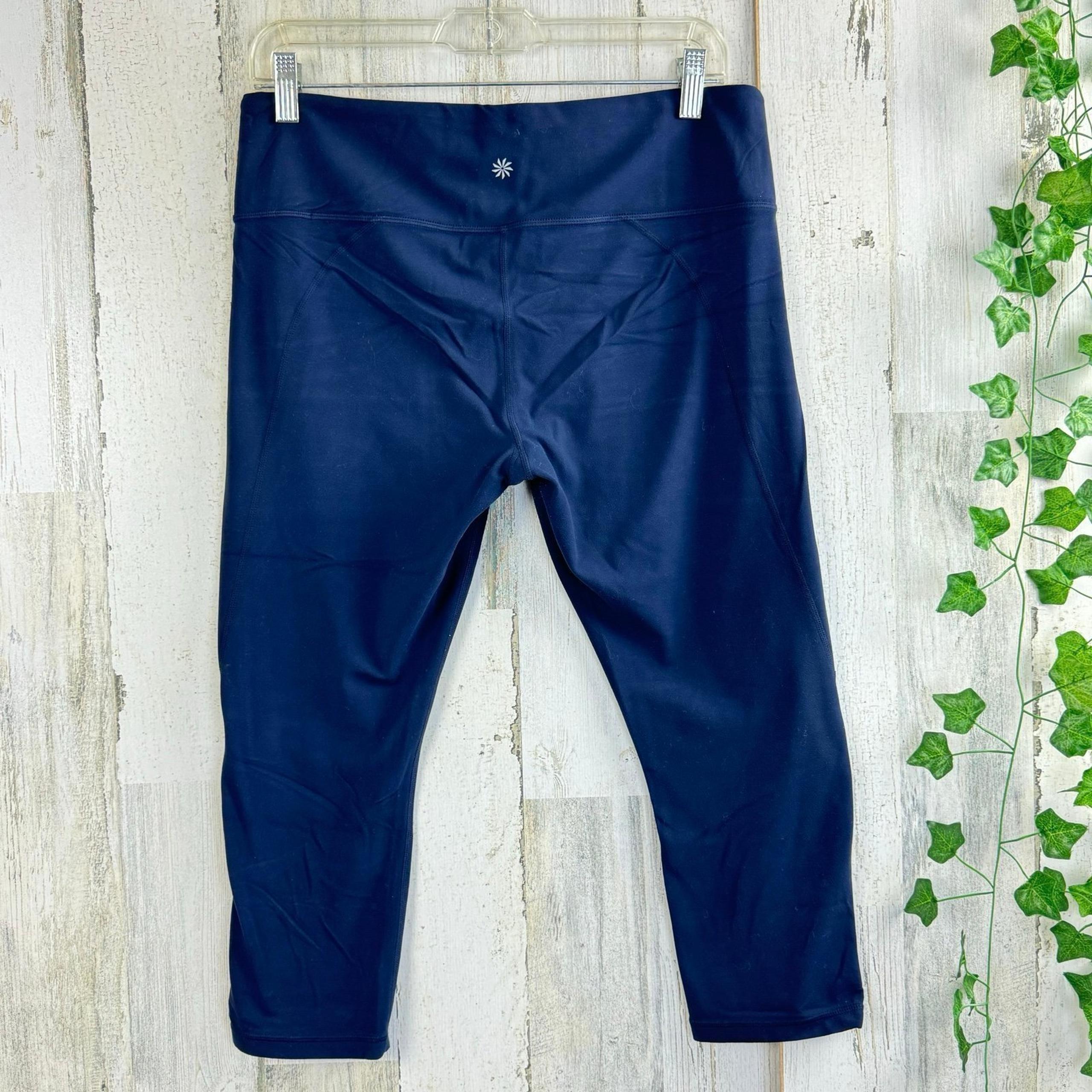ATHLETA Women's Activewear Capri Legging L Navy Blue