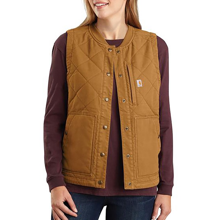 Carhartt Women's Quilted Canvas Vest - 20cttwwrfcnvsnsrbapb