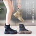 Beige work boots high-cut