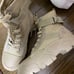 Beige work boots high-cut