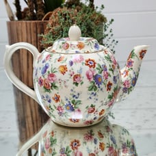 Rare Dorset Cheery Chintz Erphila Porcelain Teapot w/lid -Germany