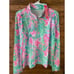 Lilly Pulitzer Luxletic Niccola Mesh Panel Half Zip Top Amalfi Blue Leaf It Wild
