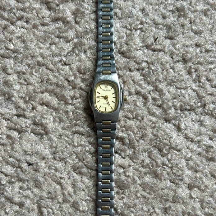 Helbros vintage dainty mixed metal two tone silver/gold bracelet watch