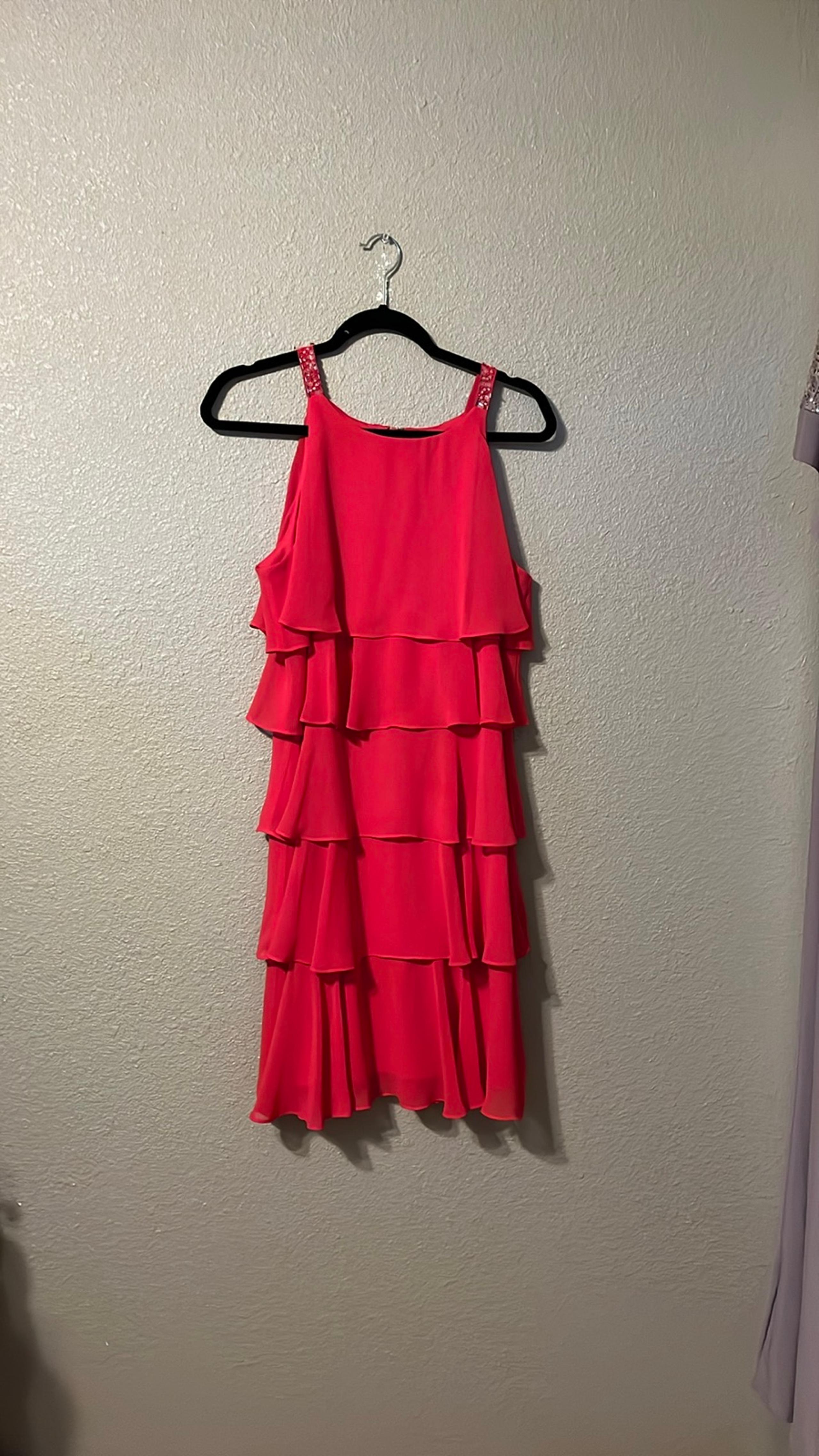 Dress barn women’s red ruffled dress - dressbarn