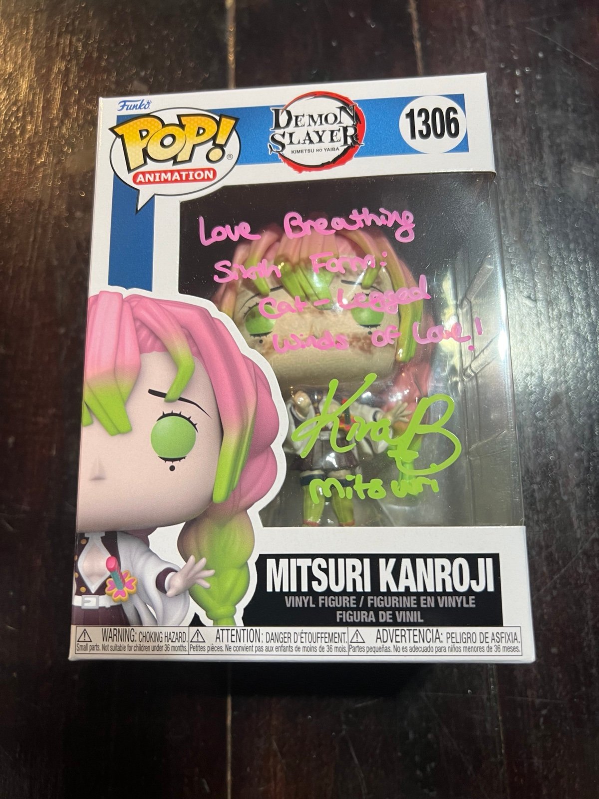 Mitsuri Kanroji Funko Pop Signed by Kira Buckland Demon Slayer