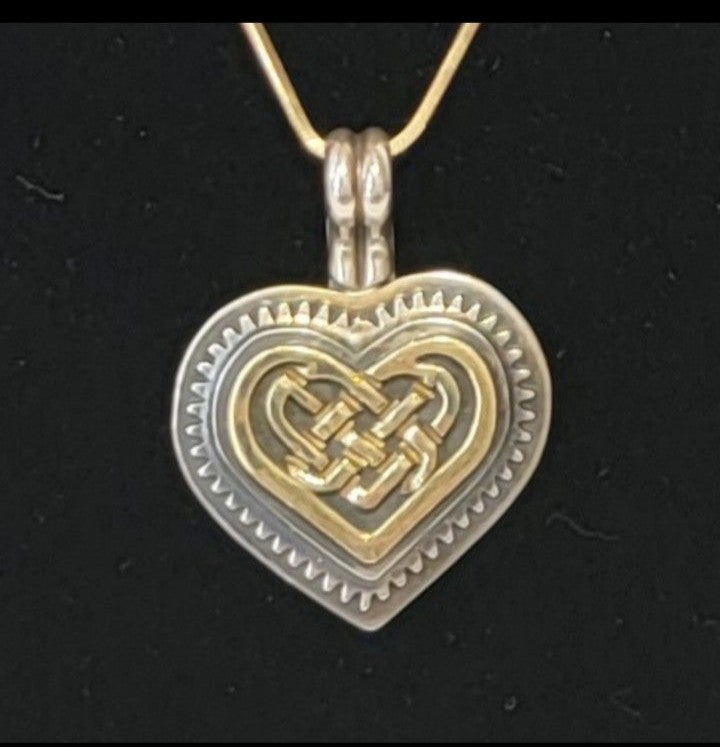 Celtic Heart Pendant (18K Gold Over 925 Silver) chain not included