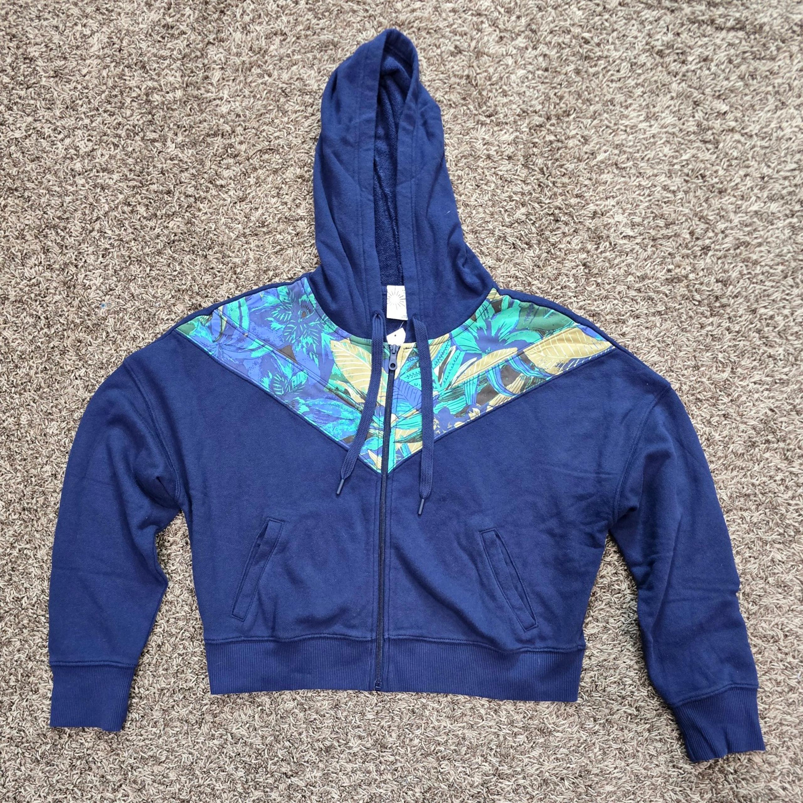 OFFLINE By Aerie Weekend Fleece Full Zip Hoodie, Navy S NWT