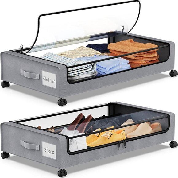 NEW 2Pack Under Bed Storage with Wheels,Under Bed Storage Containers