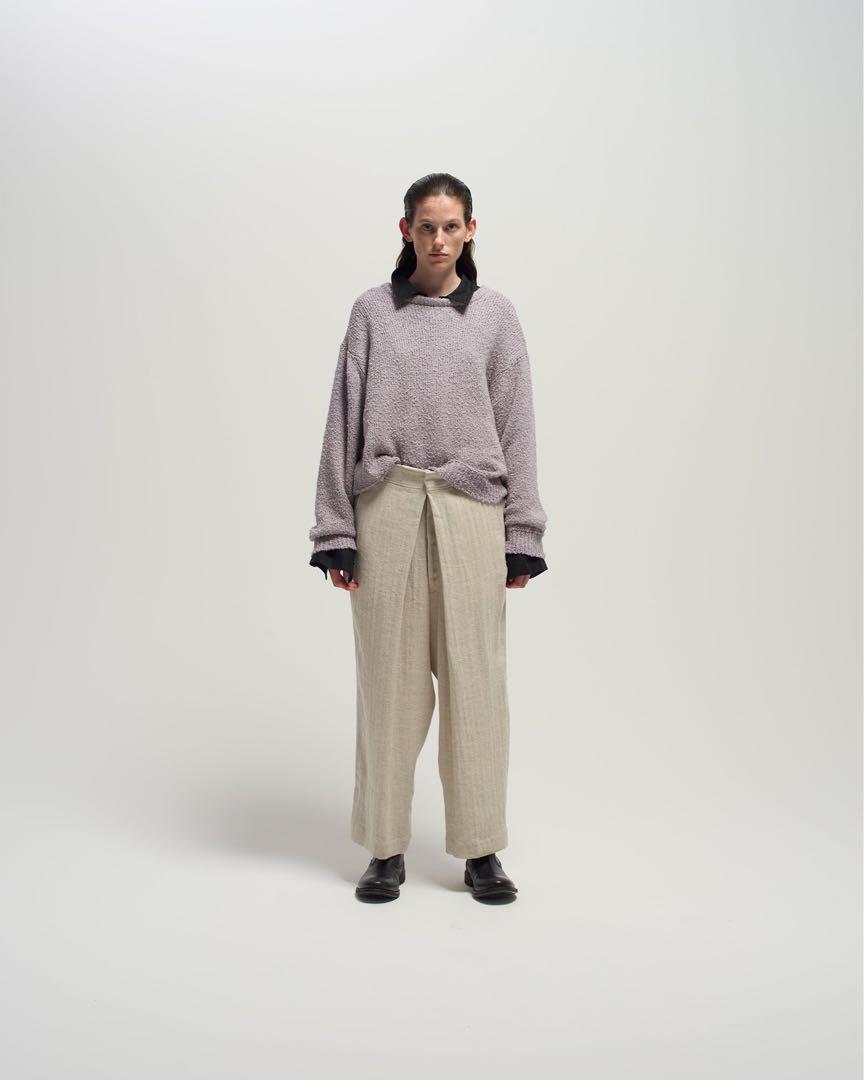 Front Tuck Linen Silk Pants