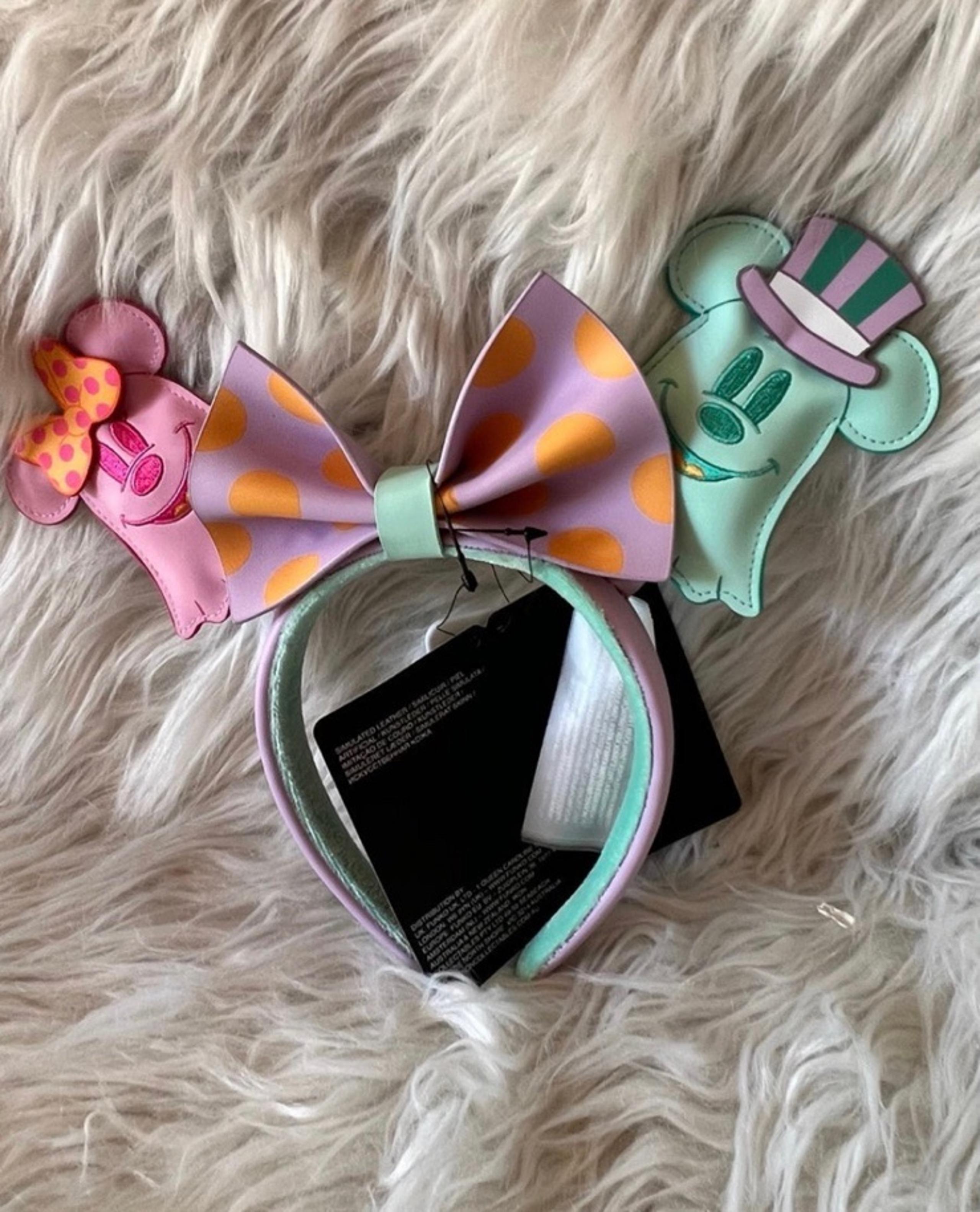 Loungefly Disney Pastel Ghost Mickey and Minnie Mouse Glow Ear Headband