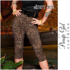 Pinup Couture x Deadly Dames by Micheline Pitt Deadly Curves Leopard Capris 2X