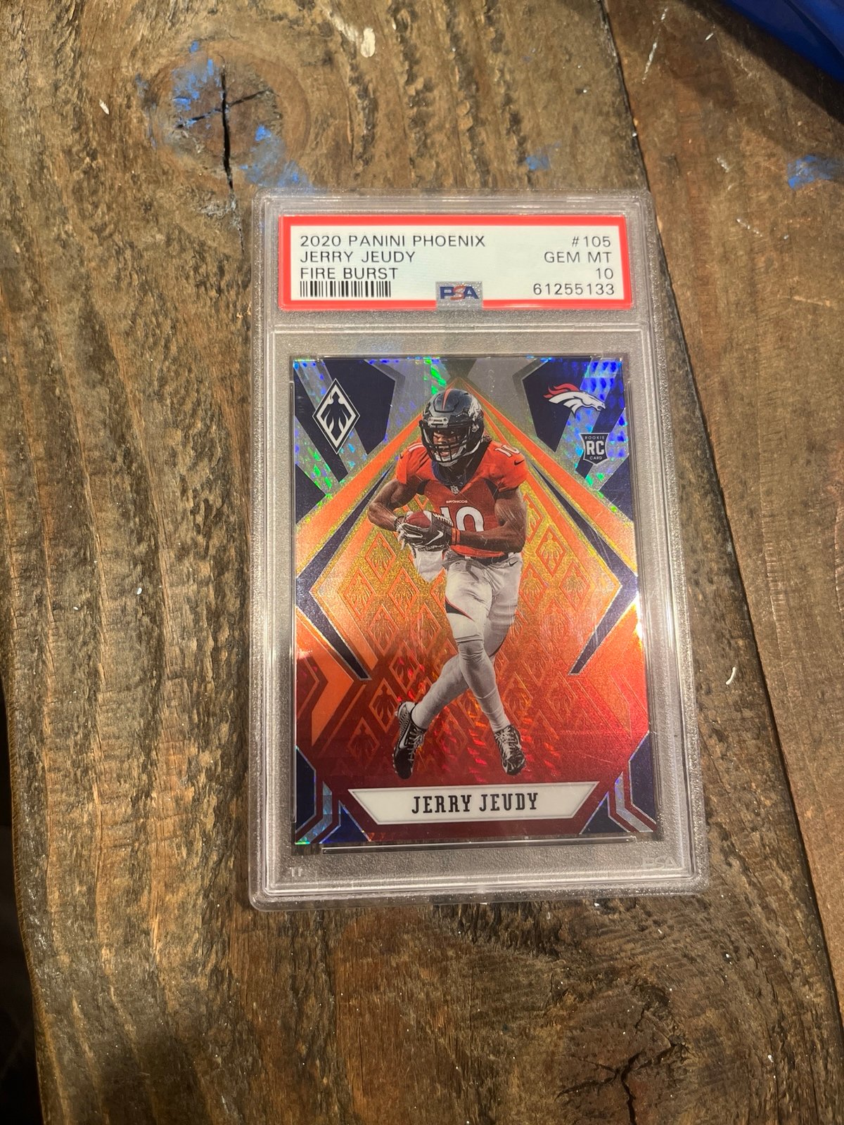 Jerry Judy rookie 2020 Panini Phoenix fire burst PSA 10