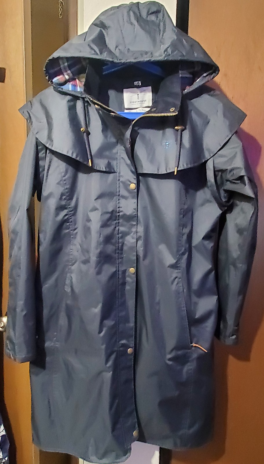 Lighthouse Outback Mid-length Women's Waterproof Raincoat Sz 16 Blue