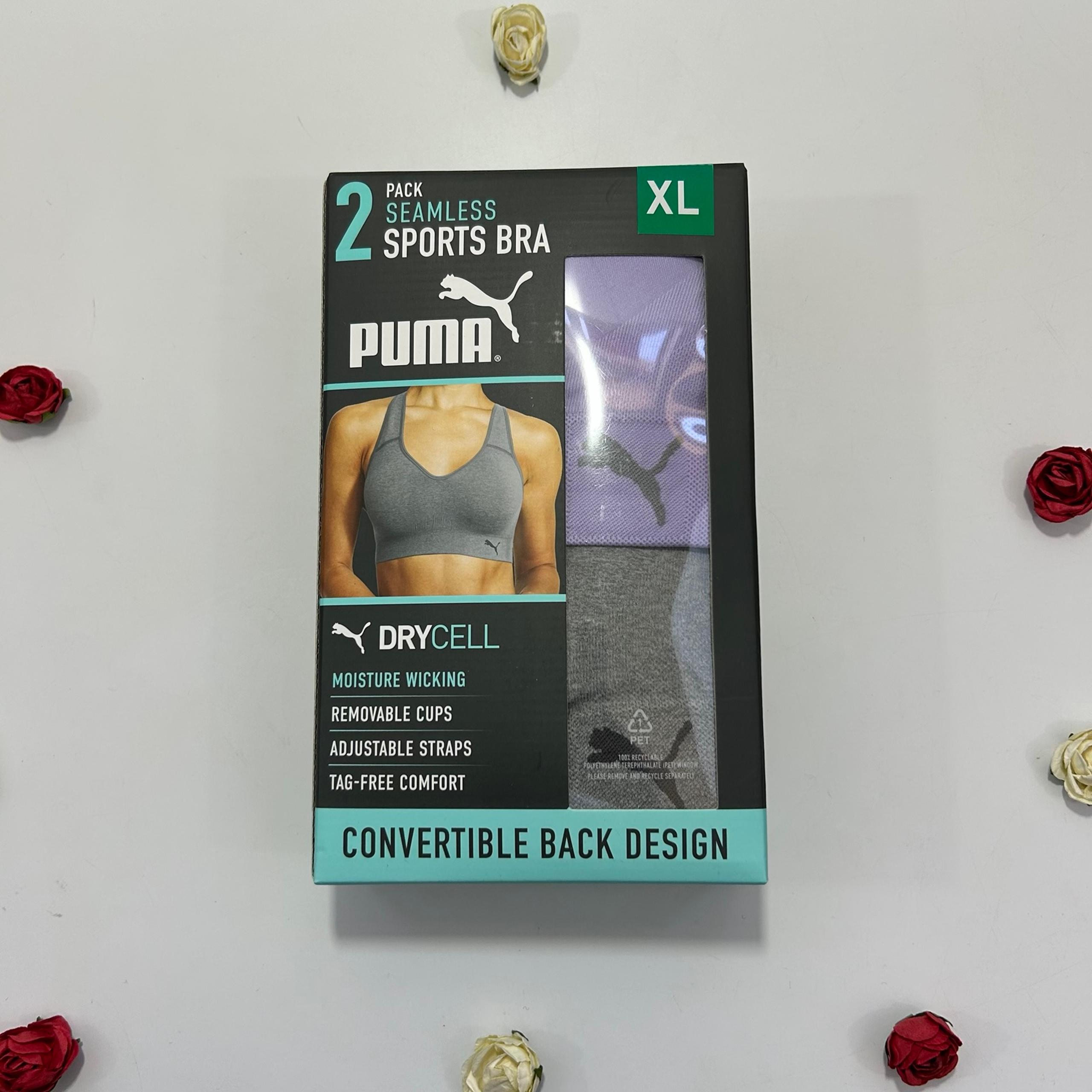 Puma DryCell Moisture Wicking Sports Bra Pack of 2, XL NWT