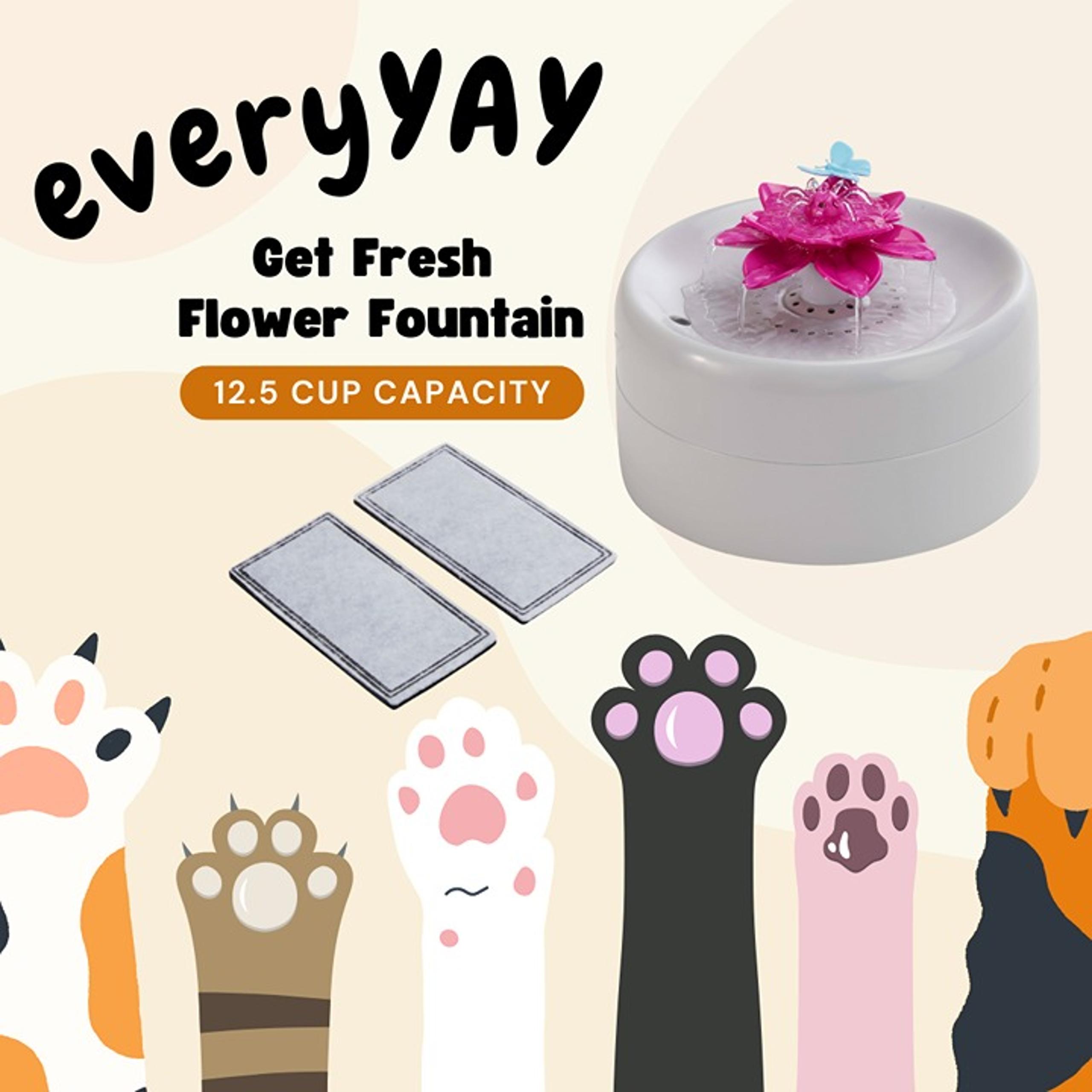everyYAY Get Fresh Flower Fountain, 12.5 Cup Capacity - Petco