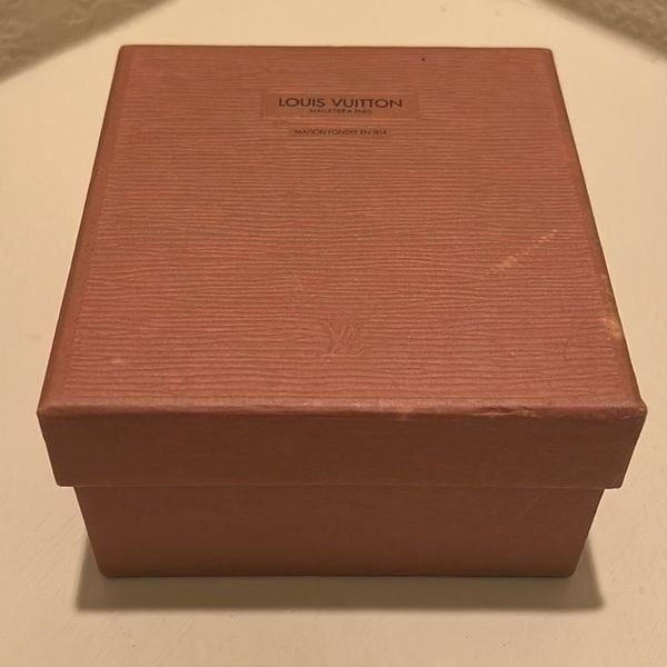 Louis Vuitton LV Square Gift Box Brown Textured Lift Lid Luxury Storage Display