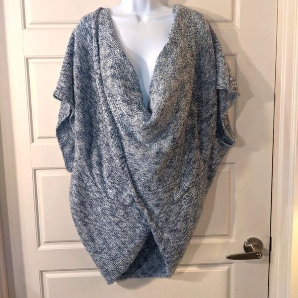 Anthropologie Blue Shawl Sweater