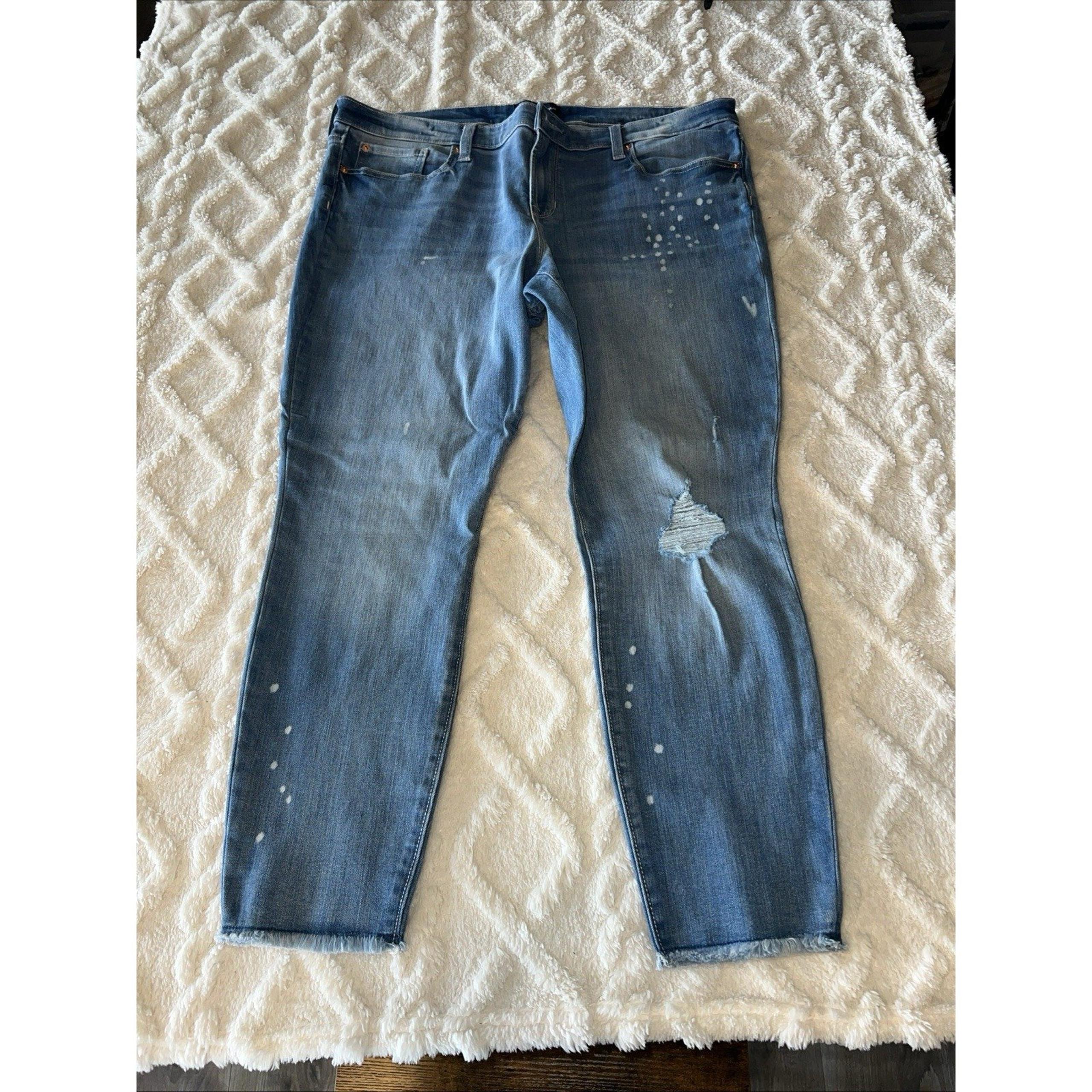 Women's GAP Denim Lightly Distressed Skimmer Leggings Size 16 Blue
