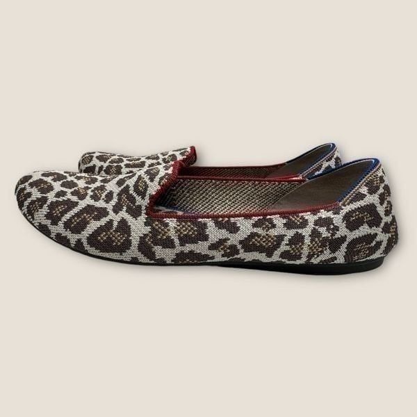 Rothy’s cheetah animal print slip on rounded toes flats the loafer size 10