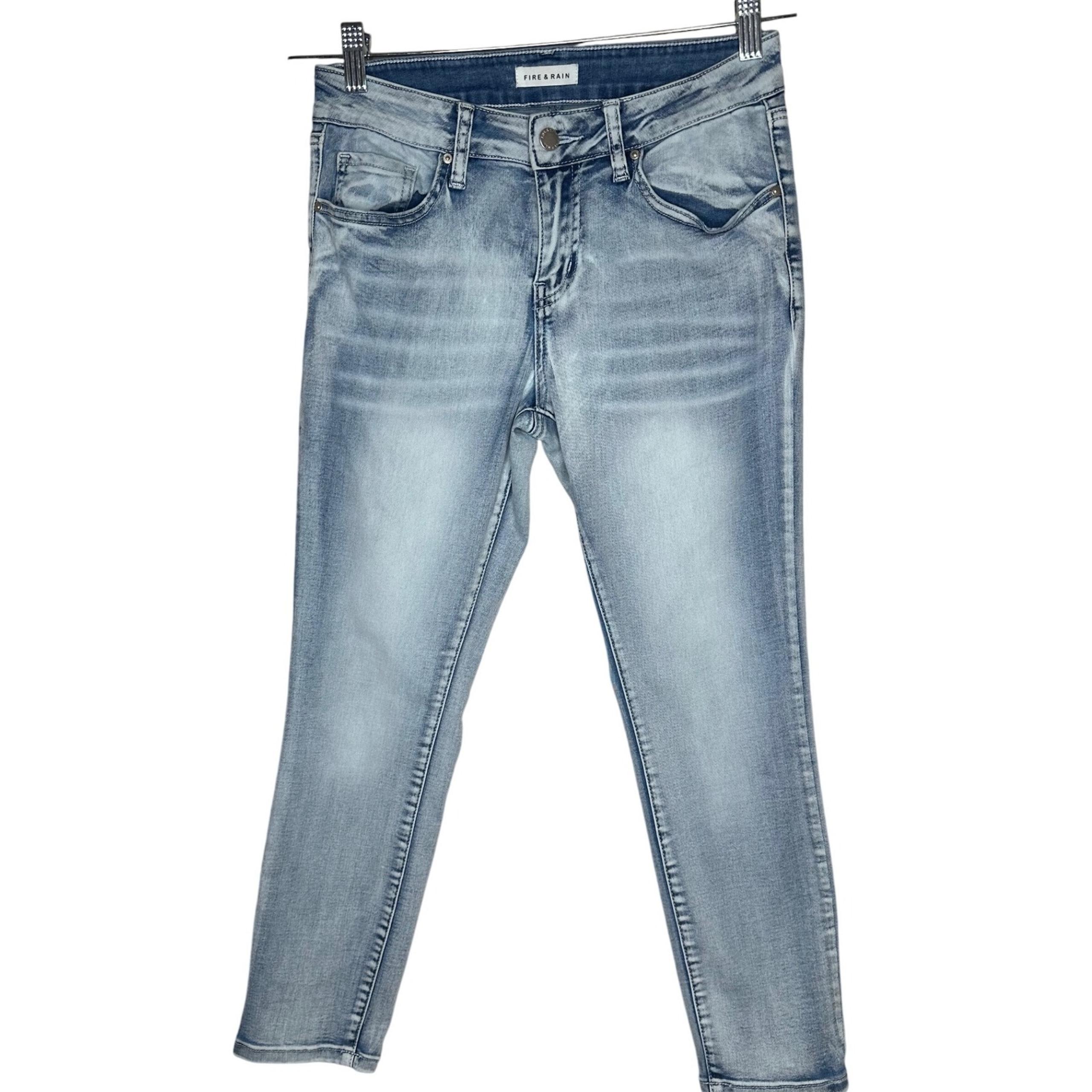 Fire & Rain Woman's Denim Jeans Distressed Wash Ankle Skinny Casual Blue Size 7