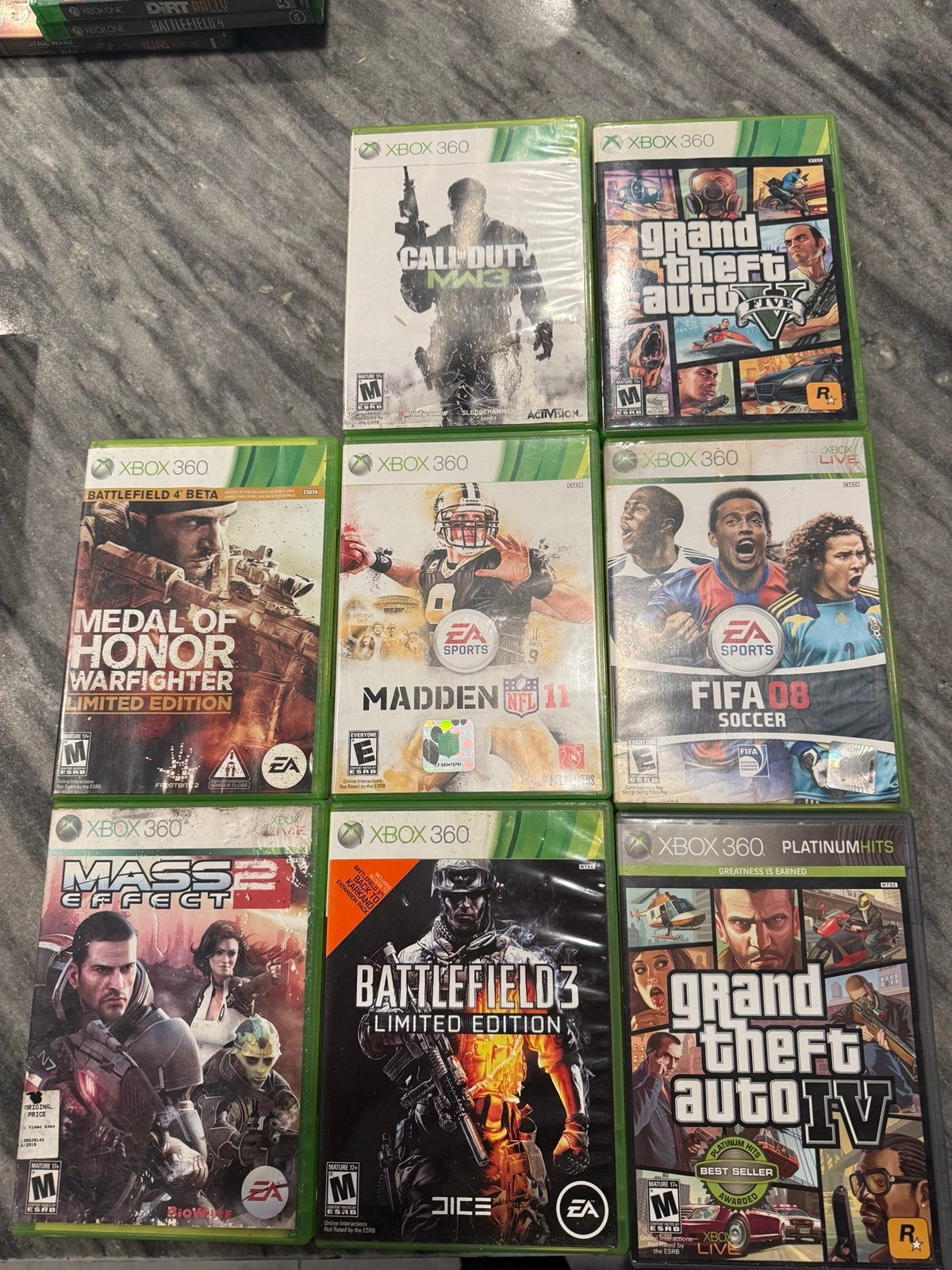 lot of 8 Xbox 360 Games GTA 4 GTA 5 Call of duty