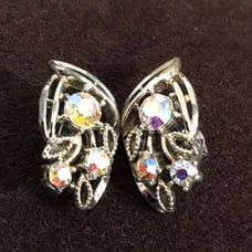 Aurora Borealis clip on earrings