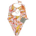 NWT Stone Fox Swim Women's Riva One Piece Swimsuit M Hot Tropix Print Multicolor