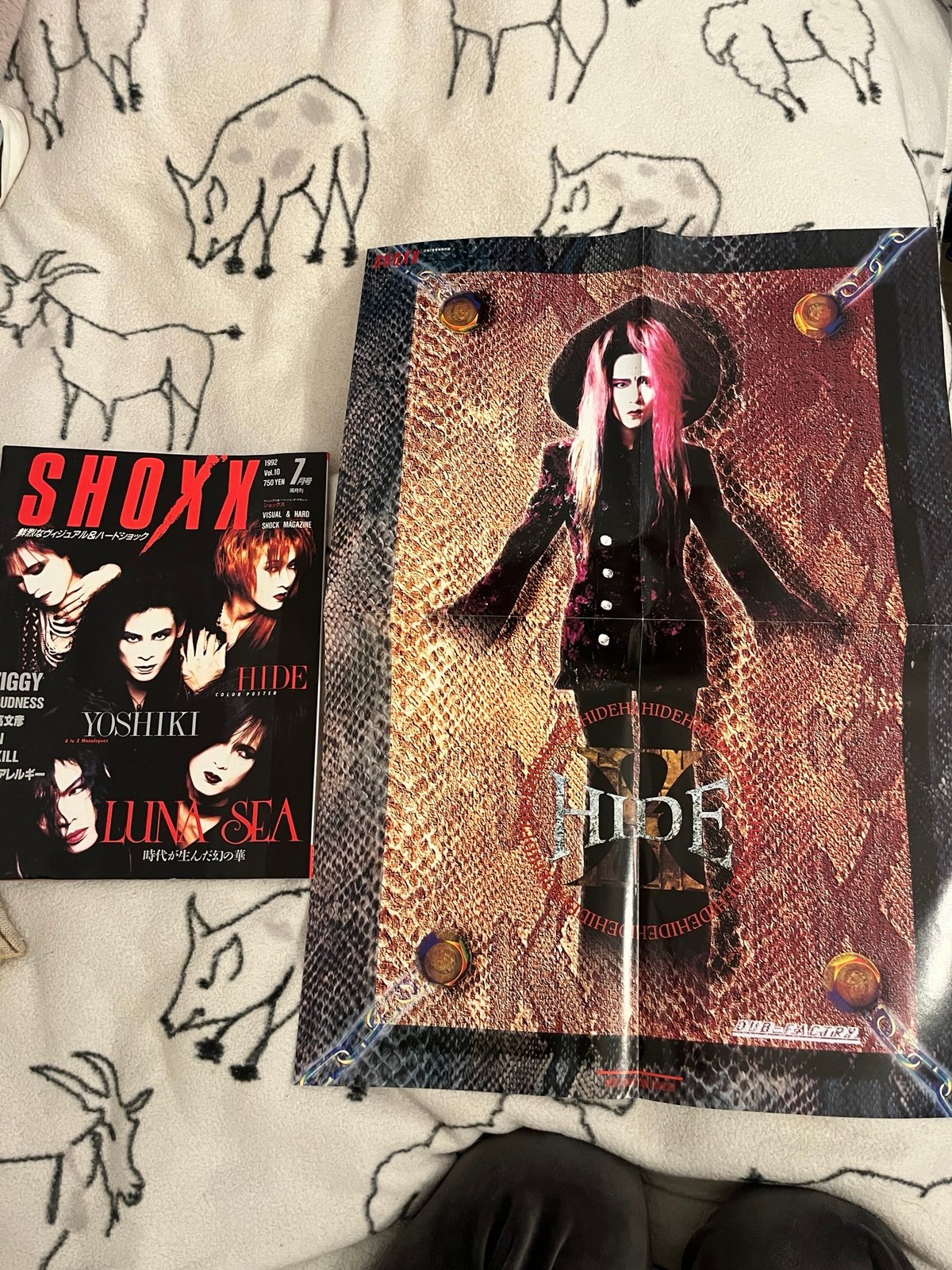 Japanese Rock Magazine SHOXX 1992 July Yoshiki Hide Luna Sea with Hide Poster