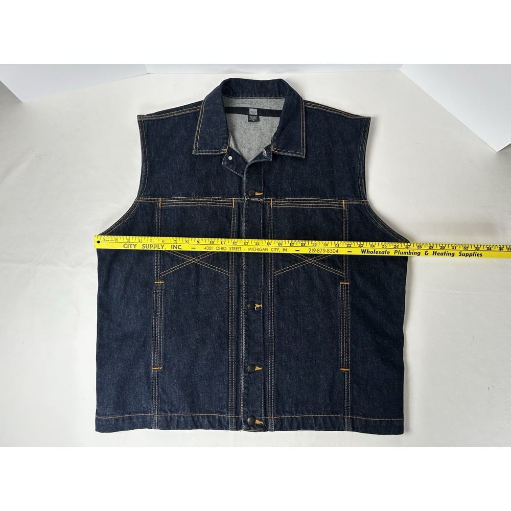 Marithe Francois Girbaud Vest Blue Denim Jeans Jacket Men's
