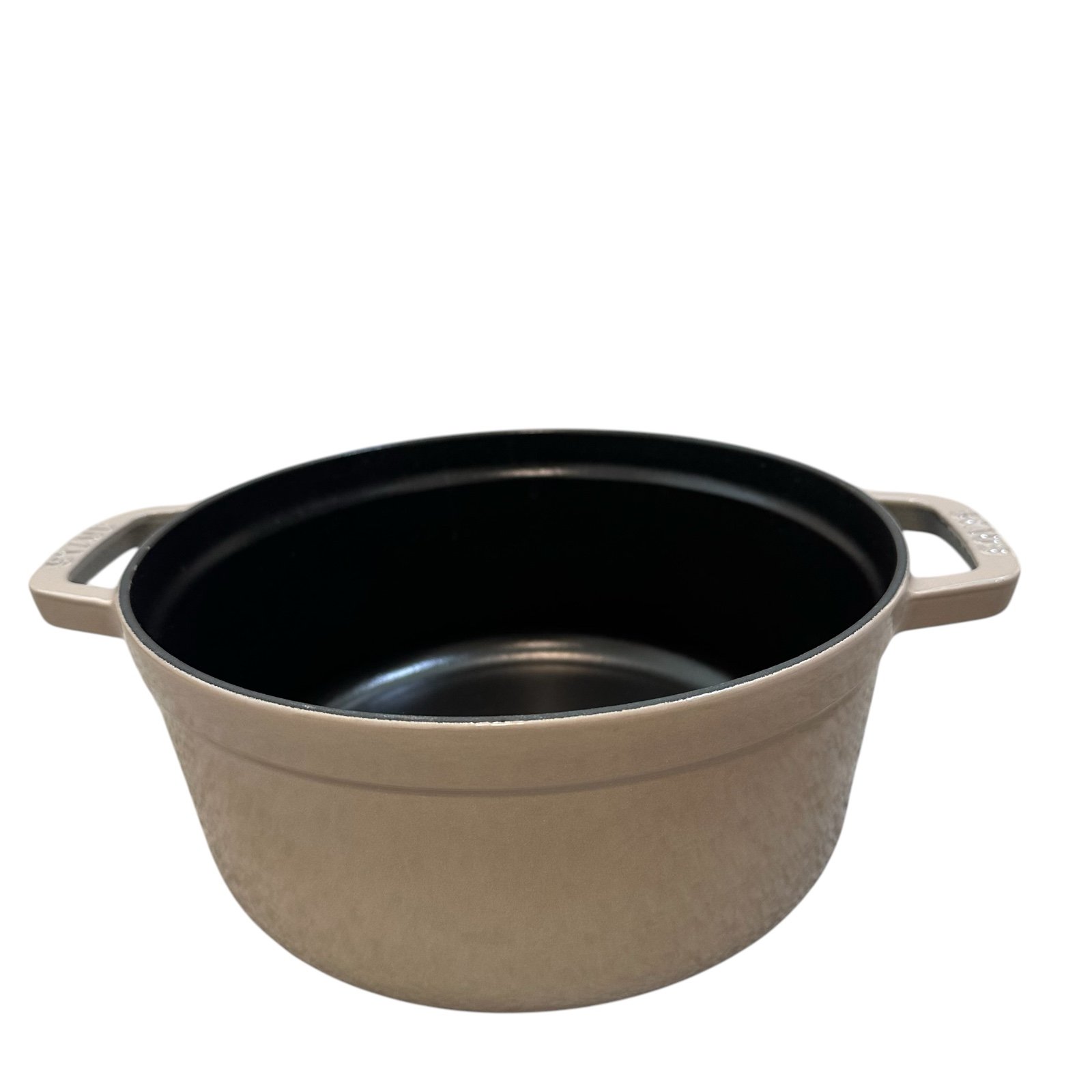 Staub Cast Iron 2.75-qt Round Cocotte in Beige Sesame No Lid