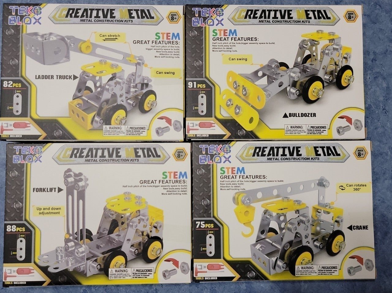 BRAND NEW* TEK BLOX Creative Metal Construction Kits - 4 Different Equipment