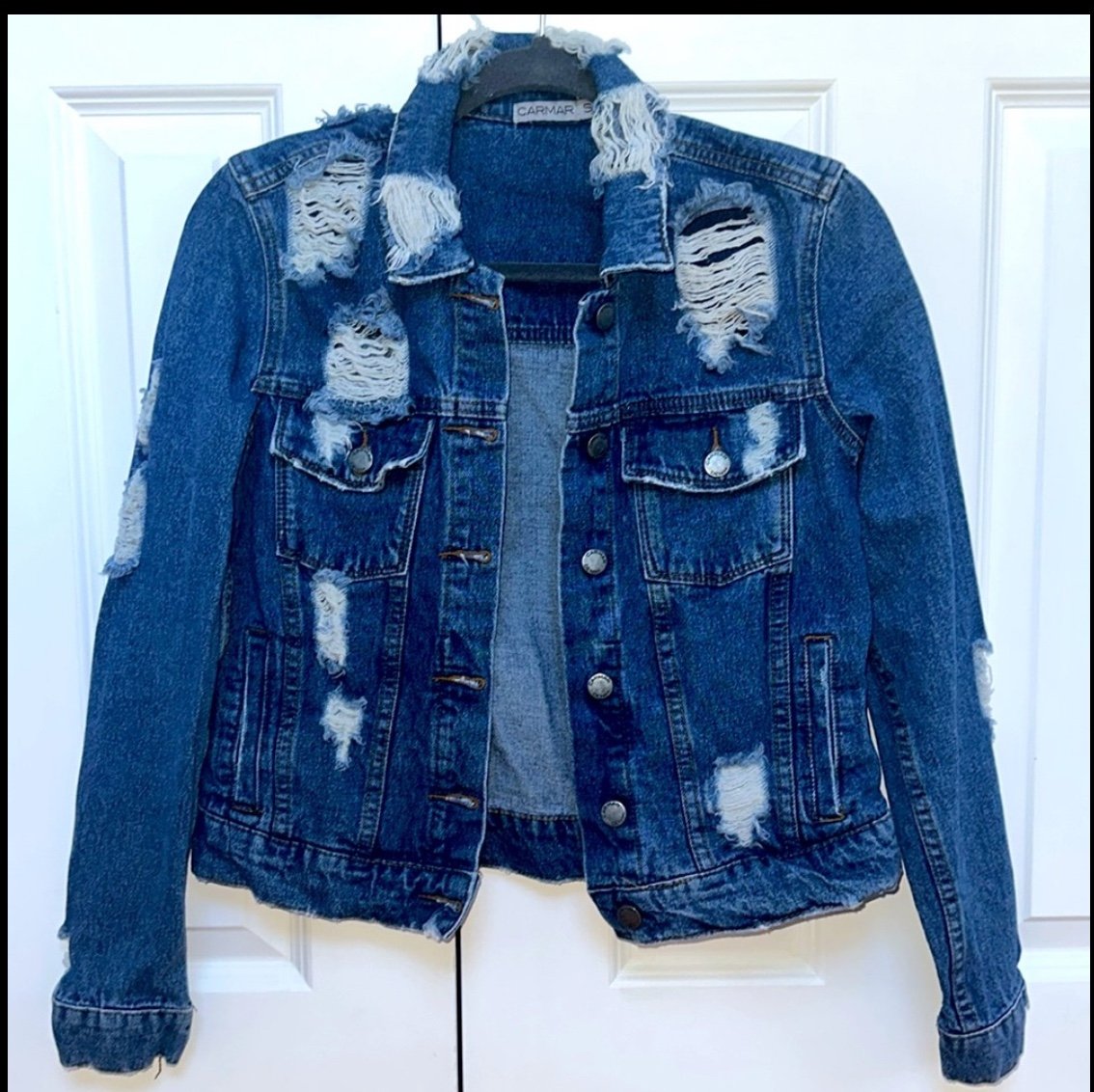 LF CARMAR Distressed Denim Jacket