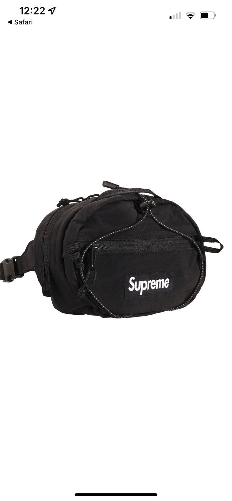 Supreme black waist bag