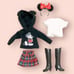 Unopened Fashion Doll Costume, Hoodie and Headband, Mickey and Minnie.