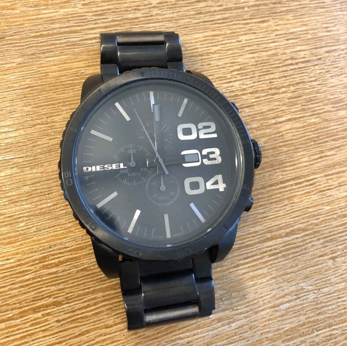 Diesel Men's Stainless Steel Black Watch (Needs new Battery)