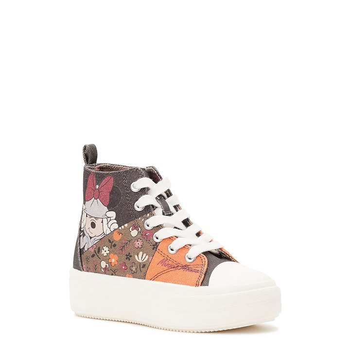 Disney Minnie Mouse Big Girl High Top Platform Sneakers--Size 1