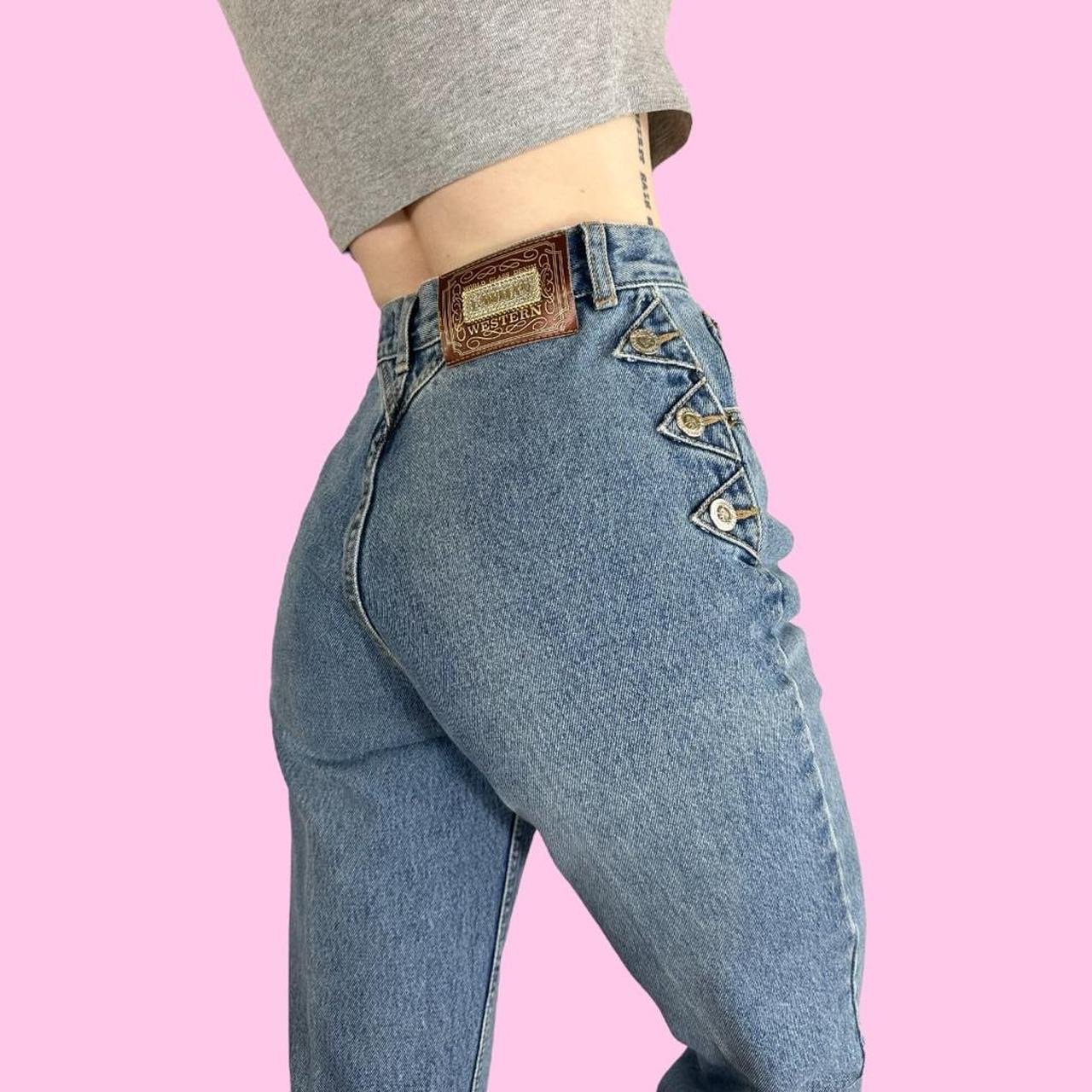 Vintage 90s Lawman Embellished Bare Back Western Jeans