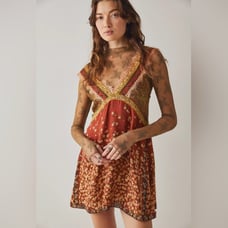 Free People Trapeze Mini Dress w/ Lady Lux Top