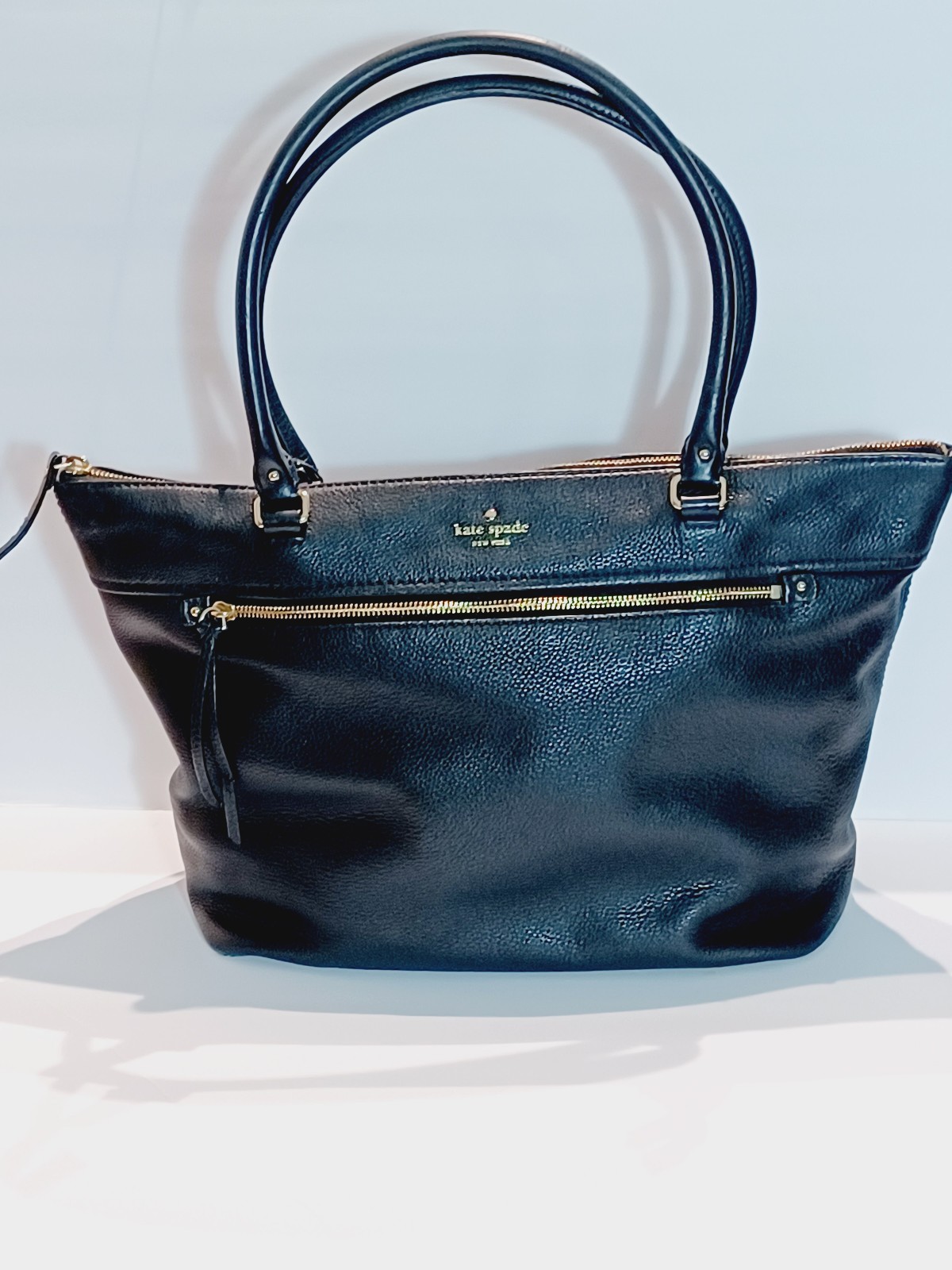 Kate Spade Black Pebble Leather Large Emerson Place Gina Shoulder Bag Corpcore