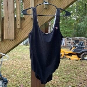 Champion Acid wash black bodysuit