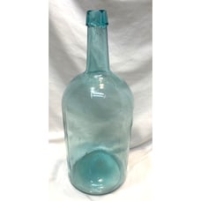 1800s PRETTY AQUA NEW ENGLAND 2 PC MOLD BLOWN DEMIJOHN BOTTLE 15 TALL