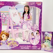Disney Juniors Sophia the First Royal Art Easel & Vanity + Princess Amber doll