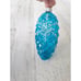 Vintage radko shiny Brite pinecone blue snowflake glitter glass ornament Xmas tr