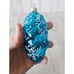 Vintage radko shiny Brite pinecone blue snowflake glitter glass ornament Xmas tr